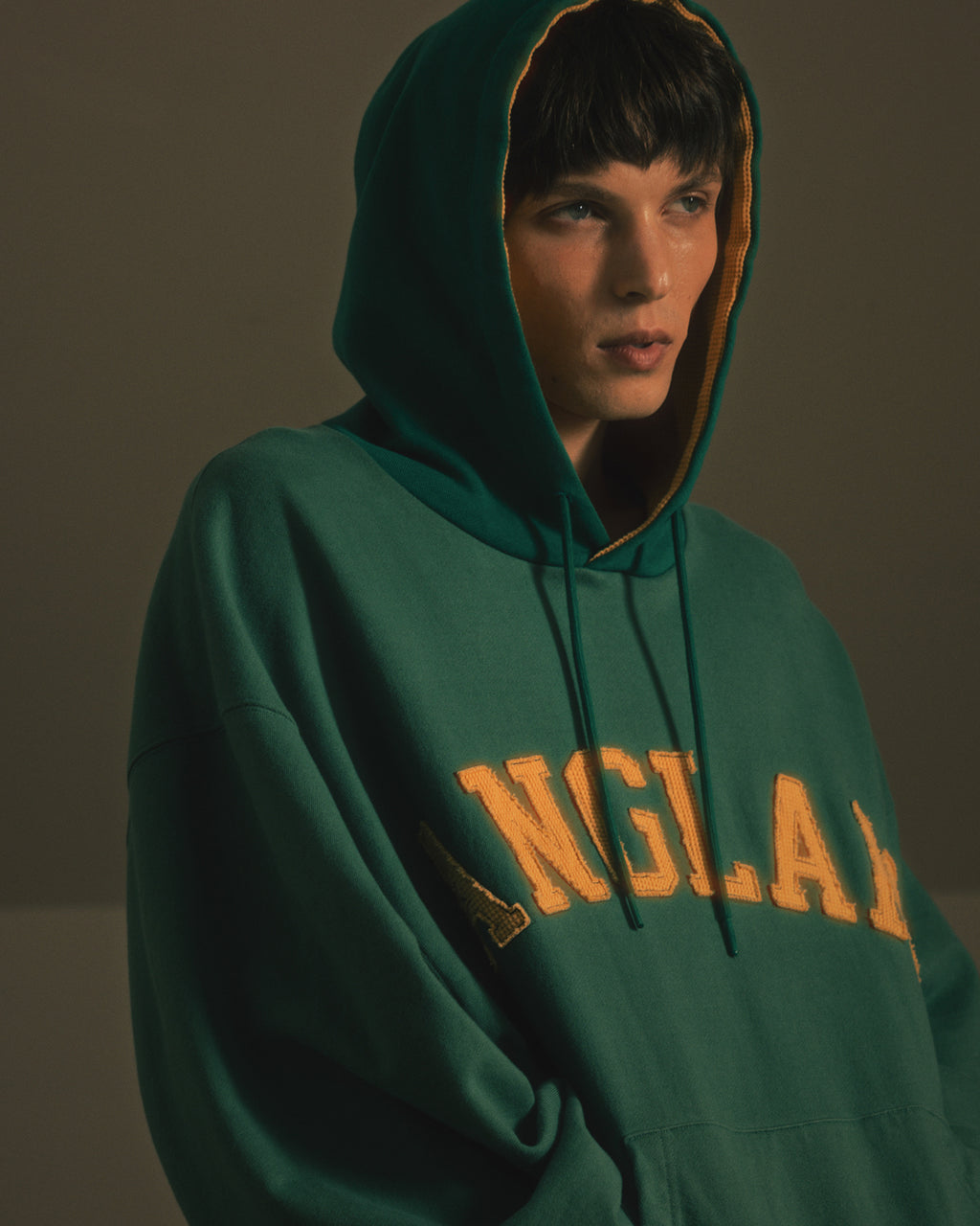 Anglan Palette Mix Appliqué Hoodie - Green