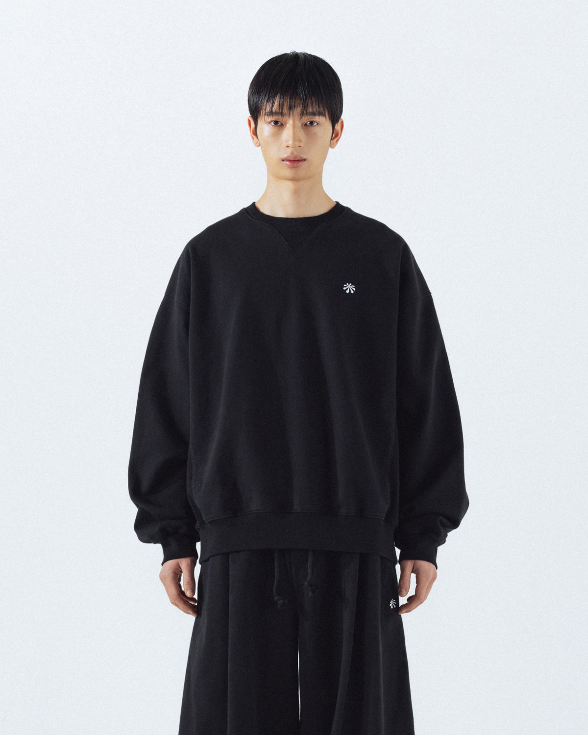 Anglan Steady Symbol Sweat Shirt - Black