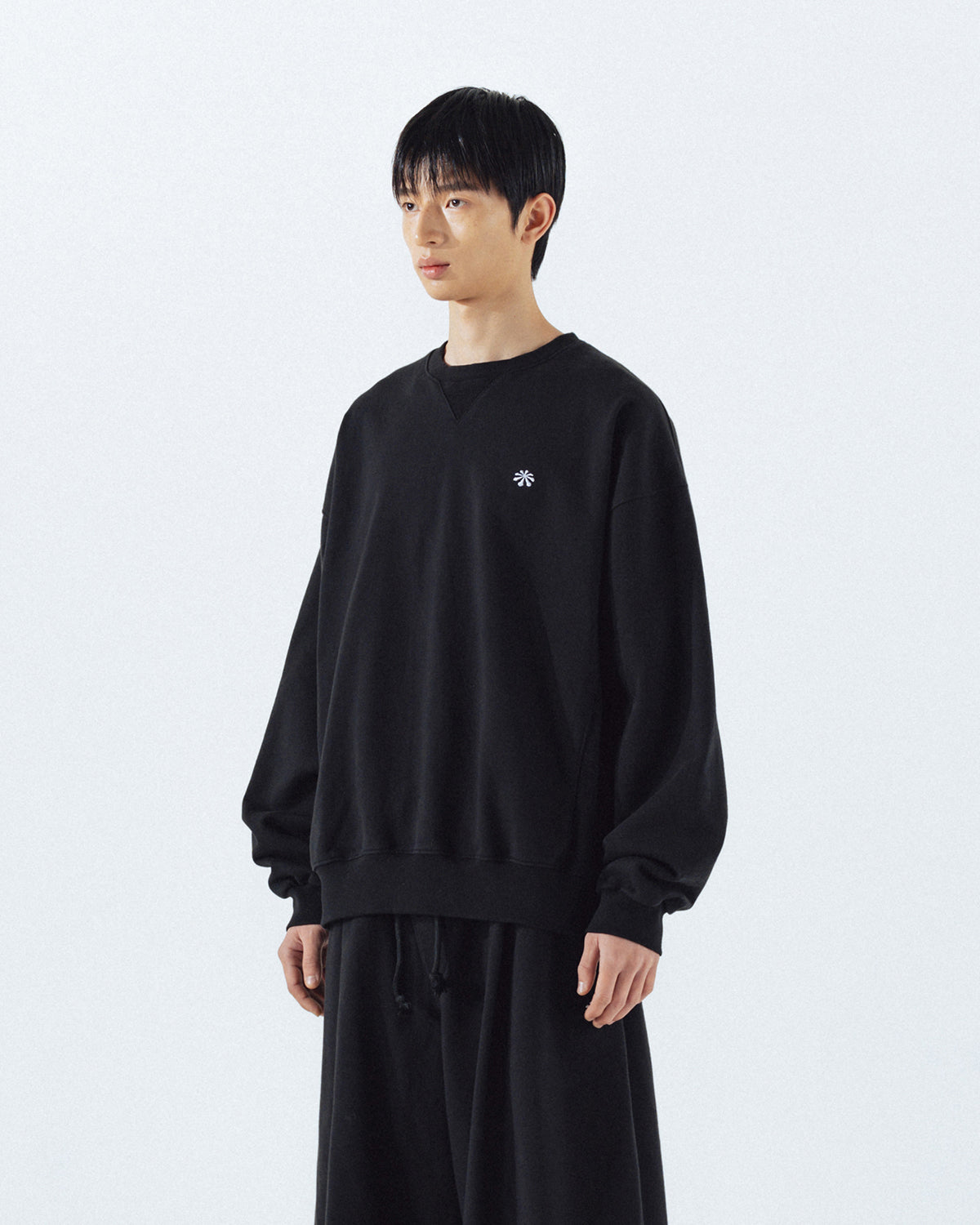 Anglan Steady Symbol Sweat Shirt - Black