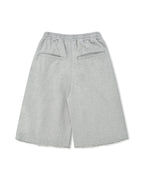 ANGLAN Valley Tuck Half Pants - Melange grey