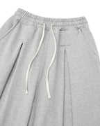 ANGLAN Valley Tuck Half Pants - Melange grey