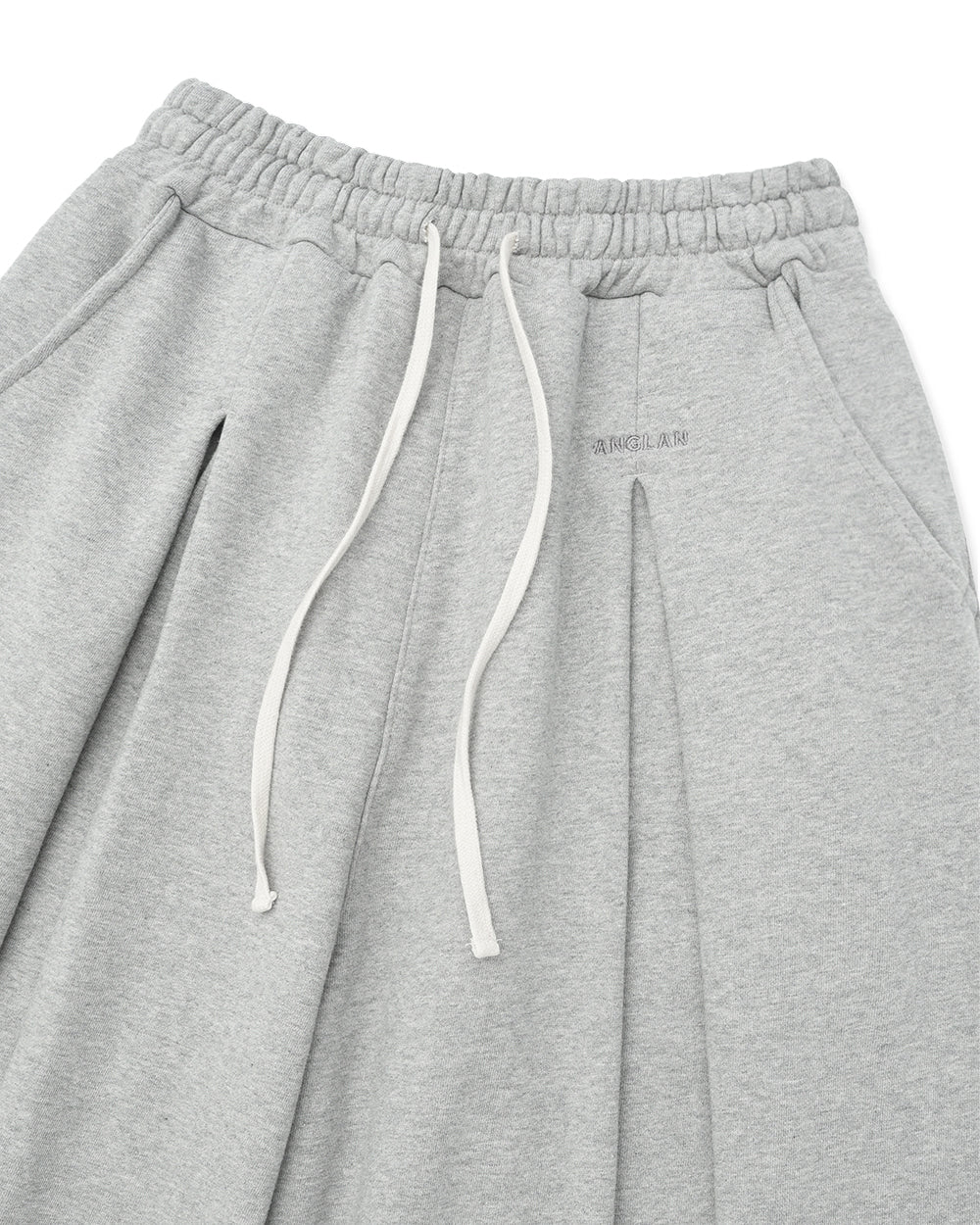 ANGLAN Valley Tuck Half Pants - Melange grey