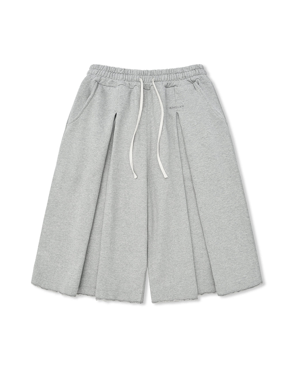 ANGLAN Valley Tuck Half Pants - Melange grey