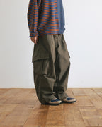 Anglan Ripstop Cargo Shirring Balloon Pants - Khaki