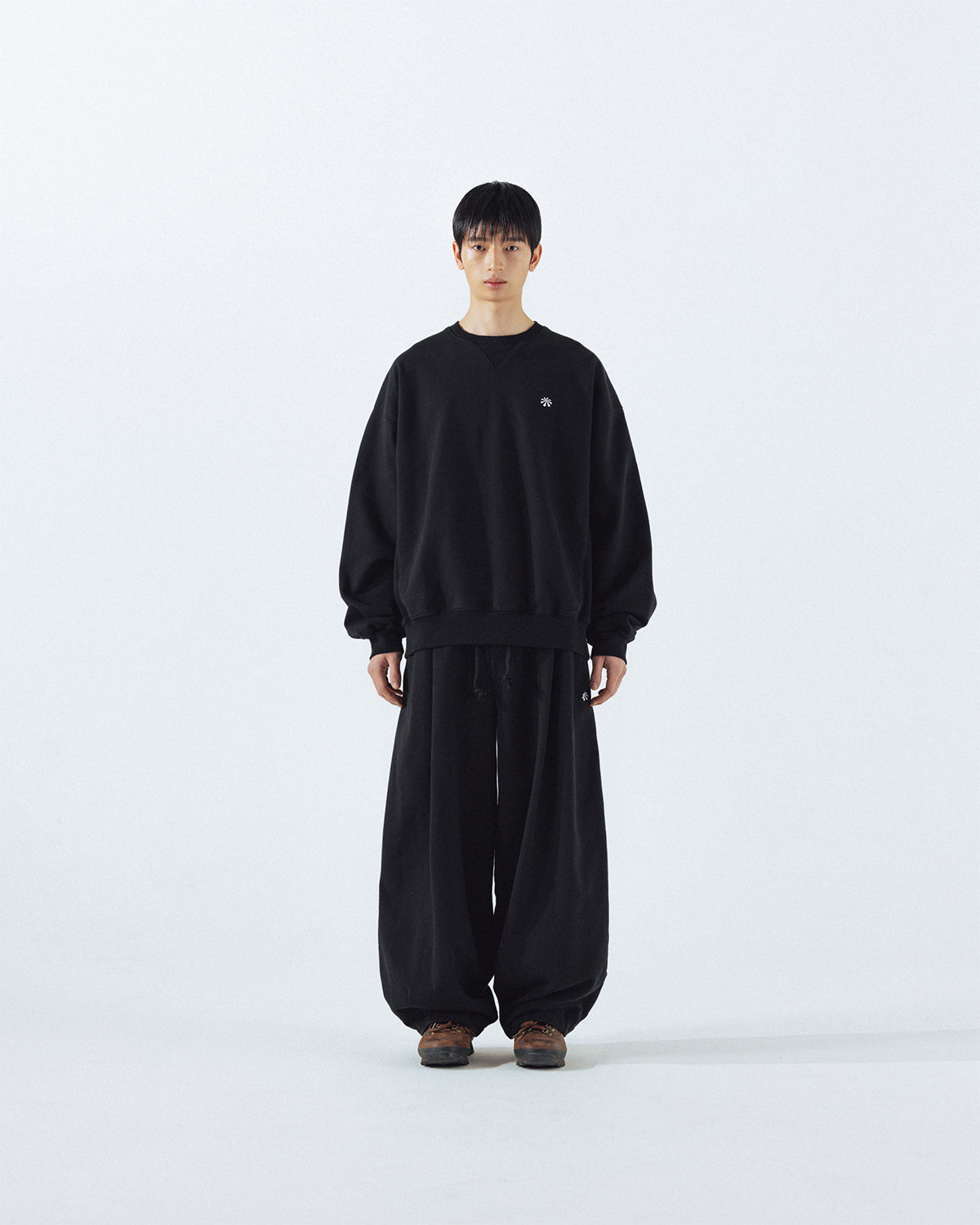 Anglan Steady Symbol Sweat Balloon Pants - Black